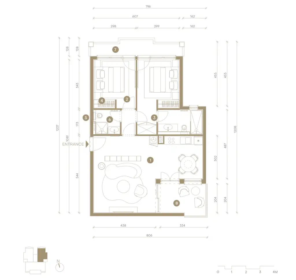 Novi Vinodolski, Mövenpick – trosoban apartman prvi red do mora