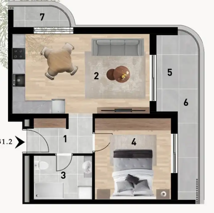 Zara, Crvene kuće - Lussuoso appartamento con due camere da letto, 52 m2, nuova costruzione