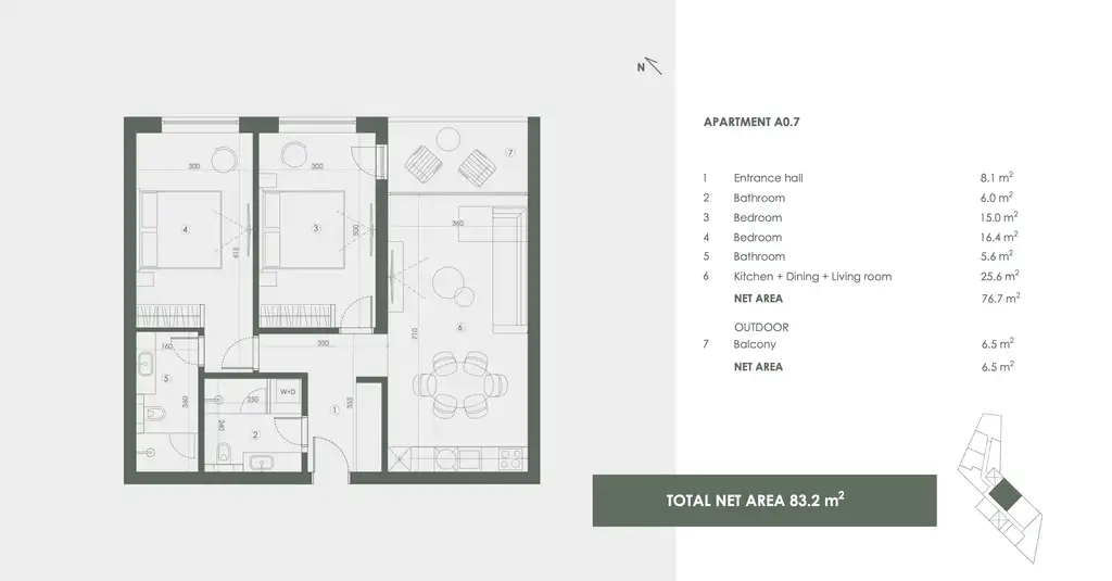 Istra, Savudrija, Crveni Vrh - "Golf Residence" třípokojový byt
