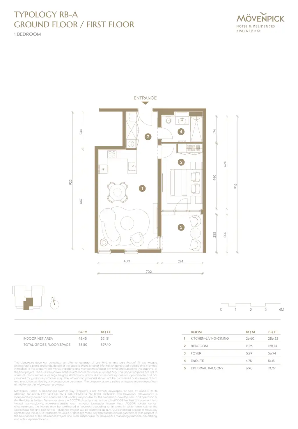 Novi Vinodolski, Mövenpick – dvojizbový apartmán s balkónom