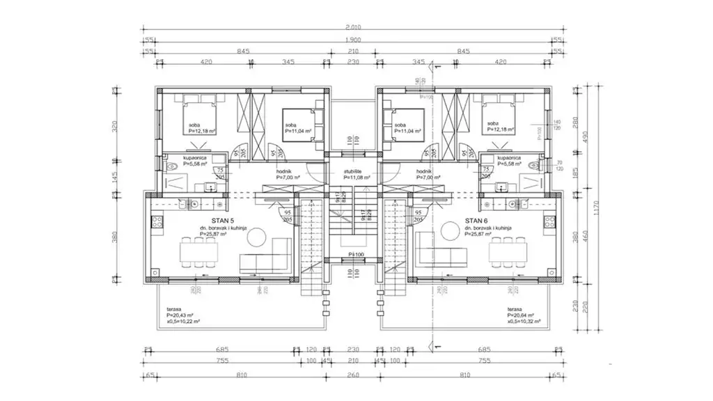 Zadar, Sukošan – třípokojový byt 91,69 m², novostavba