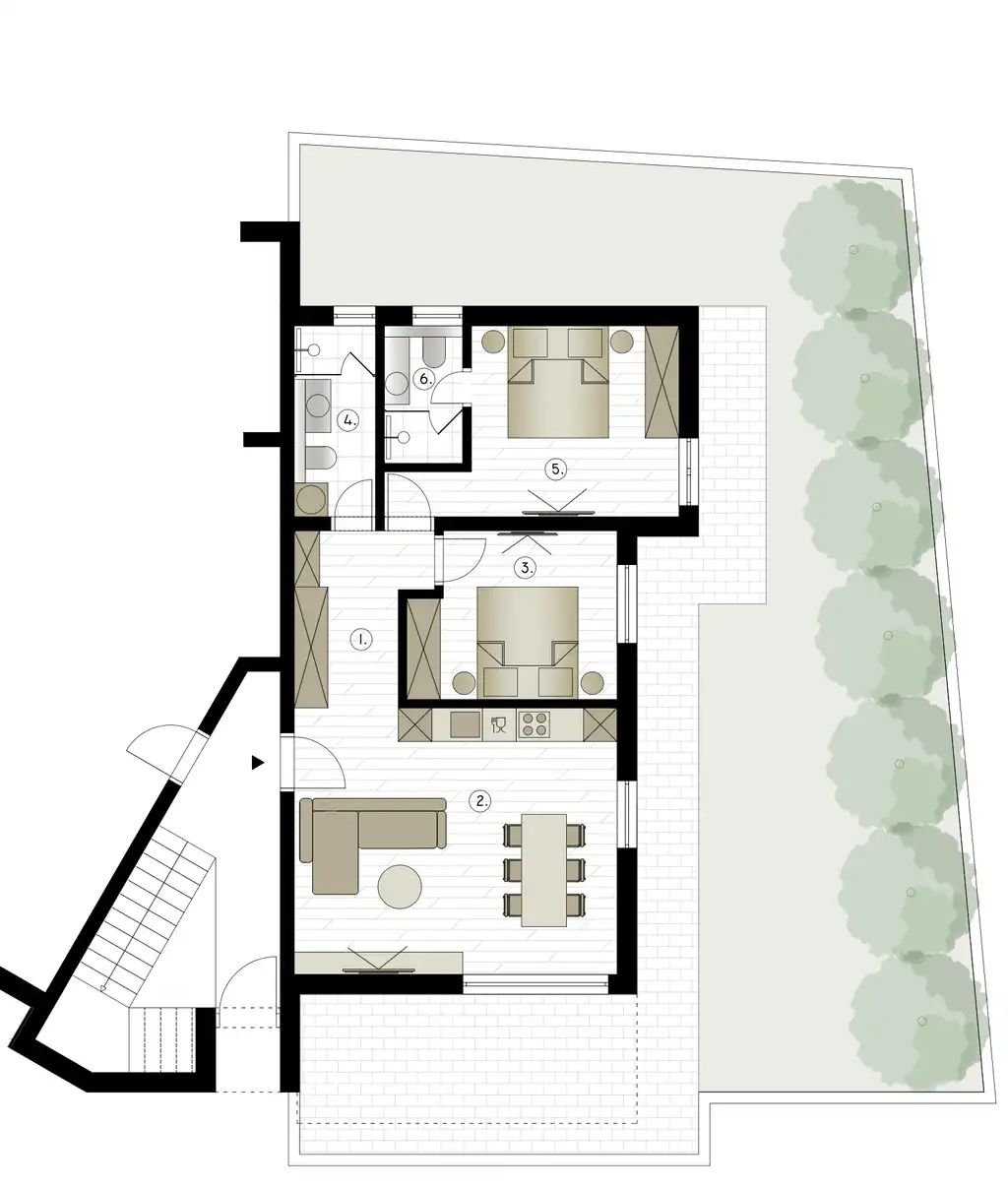 Hvar, Zavala - Two-bedroom apartment with a covered terrace