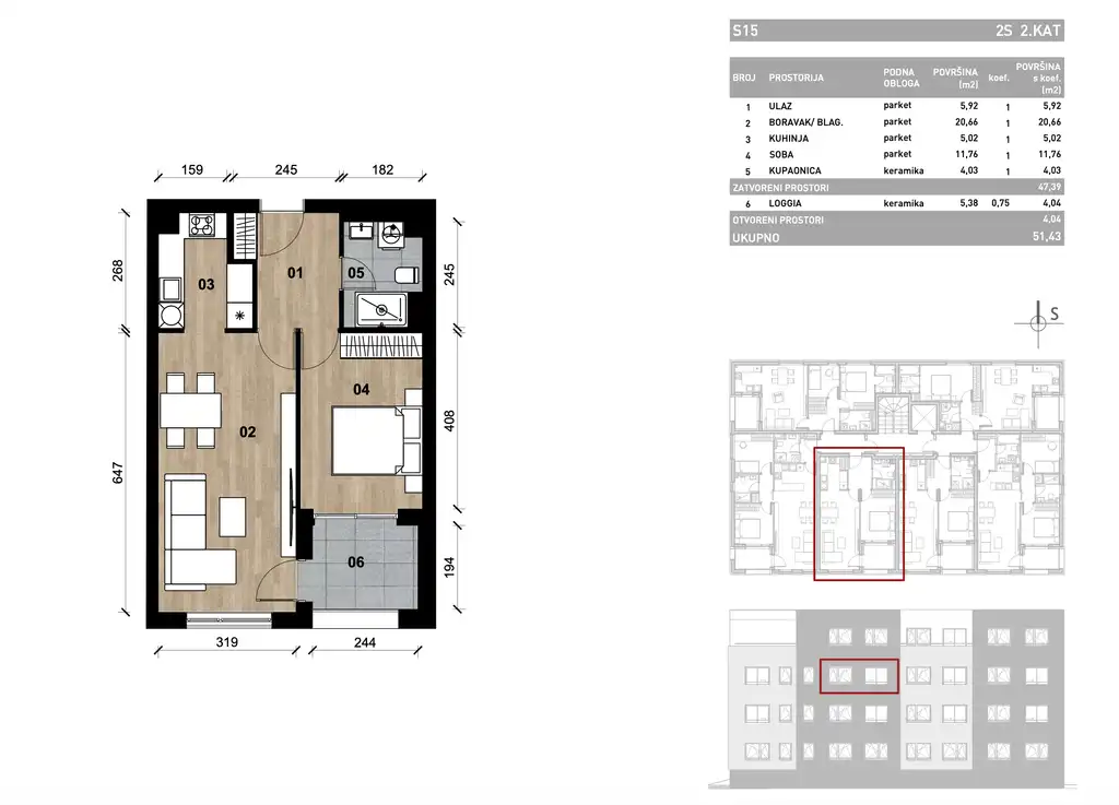 Zagreb, Dugave – Zwei-Zimmer-Wohnung in einem Neubau mit Loggia