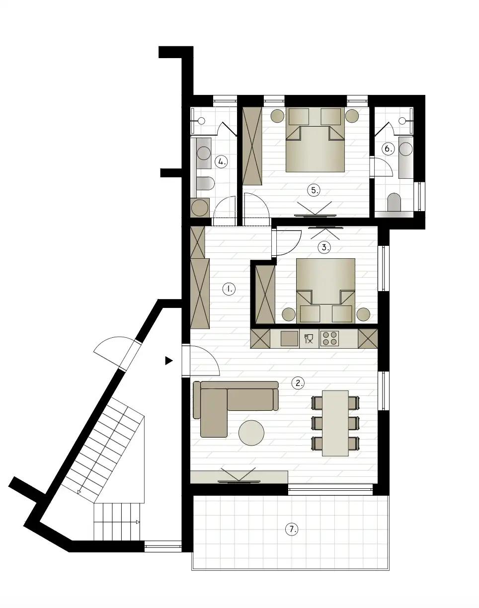 Hvar, Zavala - Dvosoban stan s natkrivenom terasom
