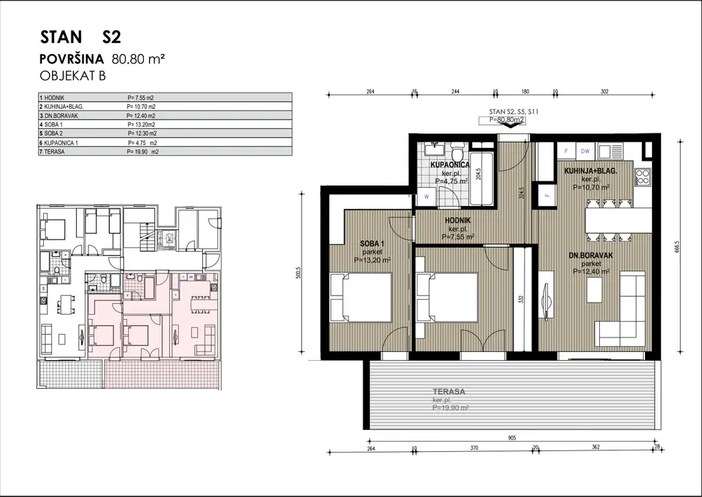 Makarska, Blato - dvosoban stan u novogradnji blizu mora
