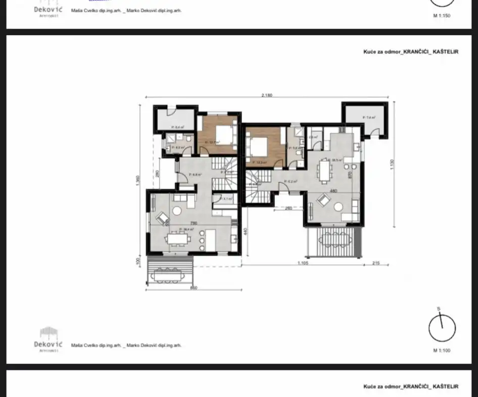 Kaštelir-Labinci - Dvojna kuća s bazenom i pogledom na more