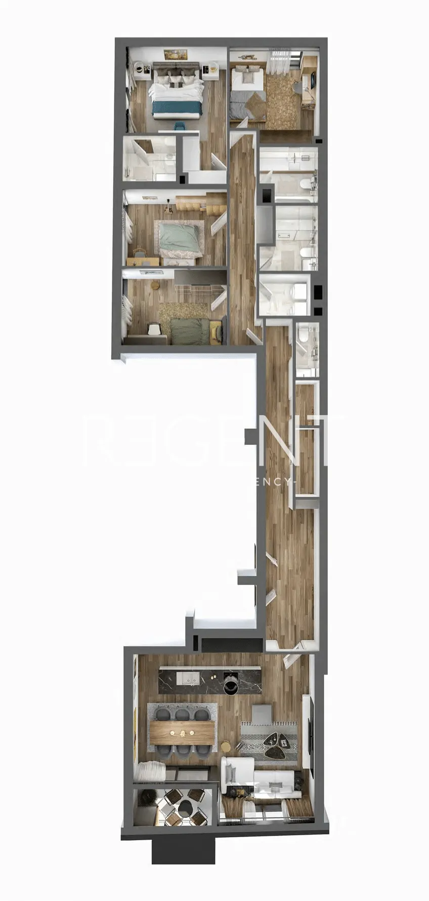Zagrzeb, Ribnjak, Gold Residence – Pięciopokojowe mieszkanie w centrum miasta 143 m2