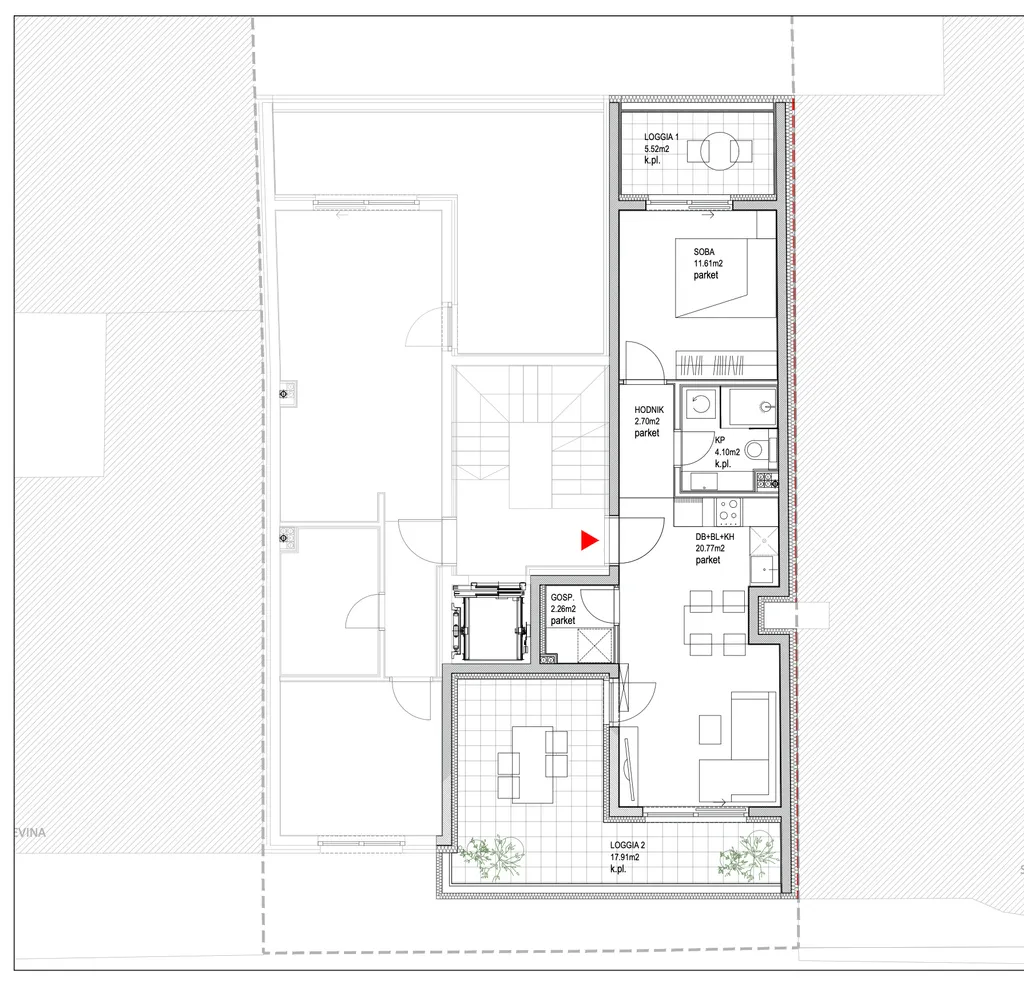 Záhreb, Trešnjevka - dvojizbový byt 59 m2 novostavba