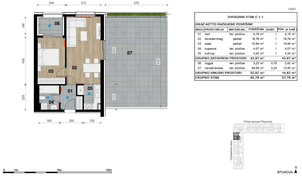 Záhreb, Črnomerec - Moderný dvojizbový byt 96 m2 novostavba