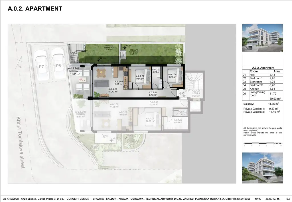 Trogir, Čiovo - Moderný dvojizbový apartmán v prvom rade pri mori.