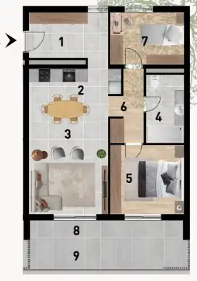 Zadar, Červené domy - Luxusní třípokojový byt 81 m2 novostavba