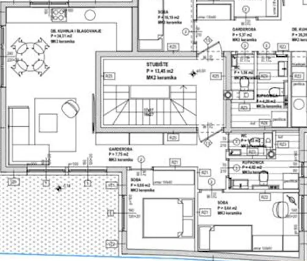 Stan 58,82 m² ,  2 spavaće sobe, balkon, parking — Borongaj