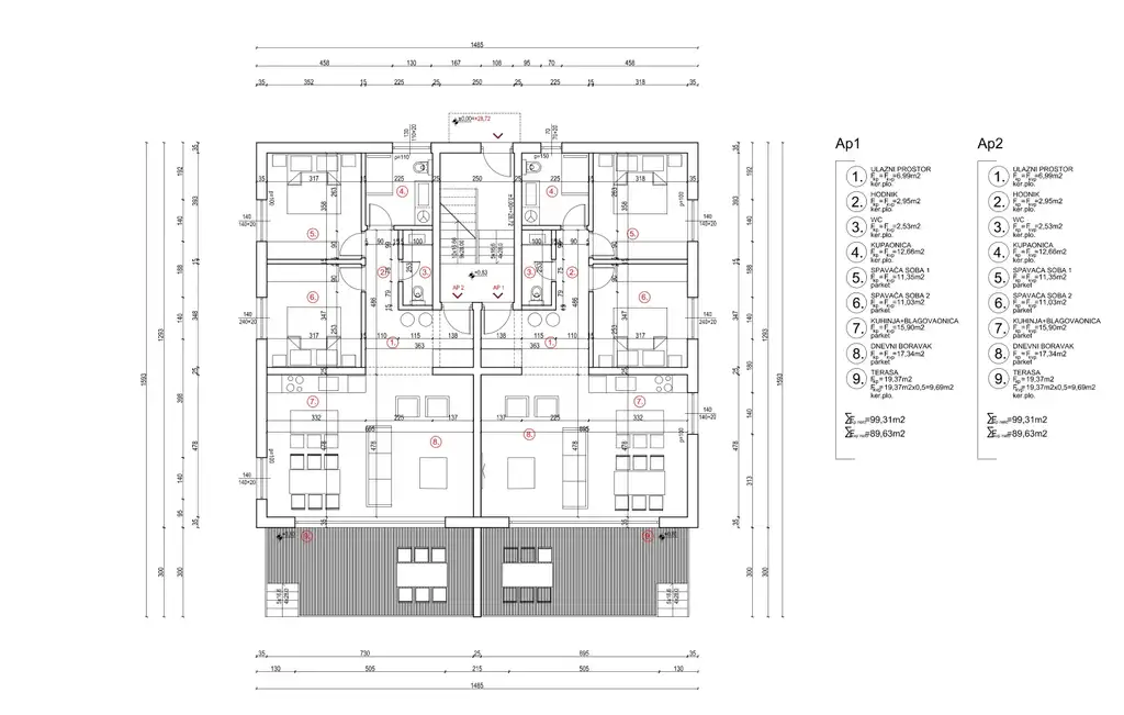 Pag - Sodobno trisobno stanovanje 94 m2, novogradnja