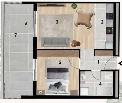 Zadar, Červené domy - Luxusní dvoupokojový byt 57 m2 novostavba