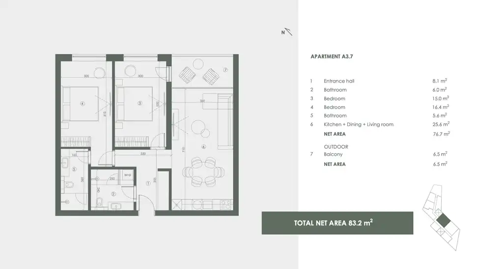 Istra, Savudrija, Crveni Vrh - "Golf Residence" trojizbový apartmán