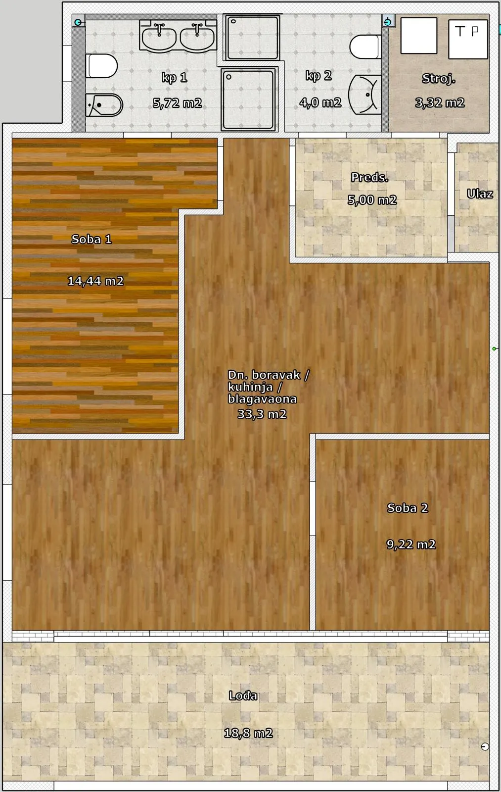 Zagreb, Podsljeme – Luksuzni trosoban stan 96 m²