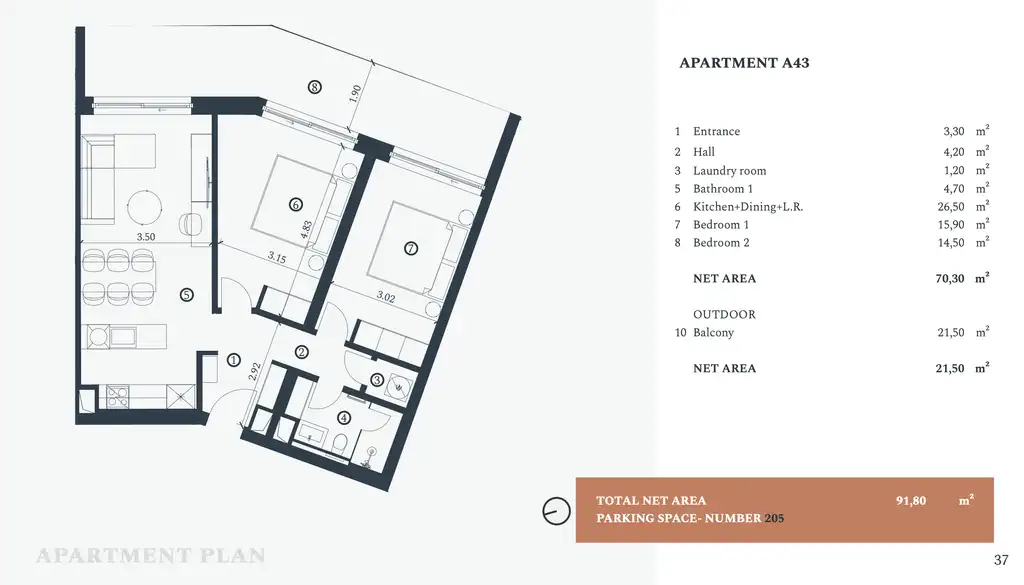 Istra, Savudrija, Crveni Vrh – Petram Resort Apartman u luksuznom kompleksu 92 m2