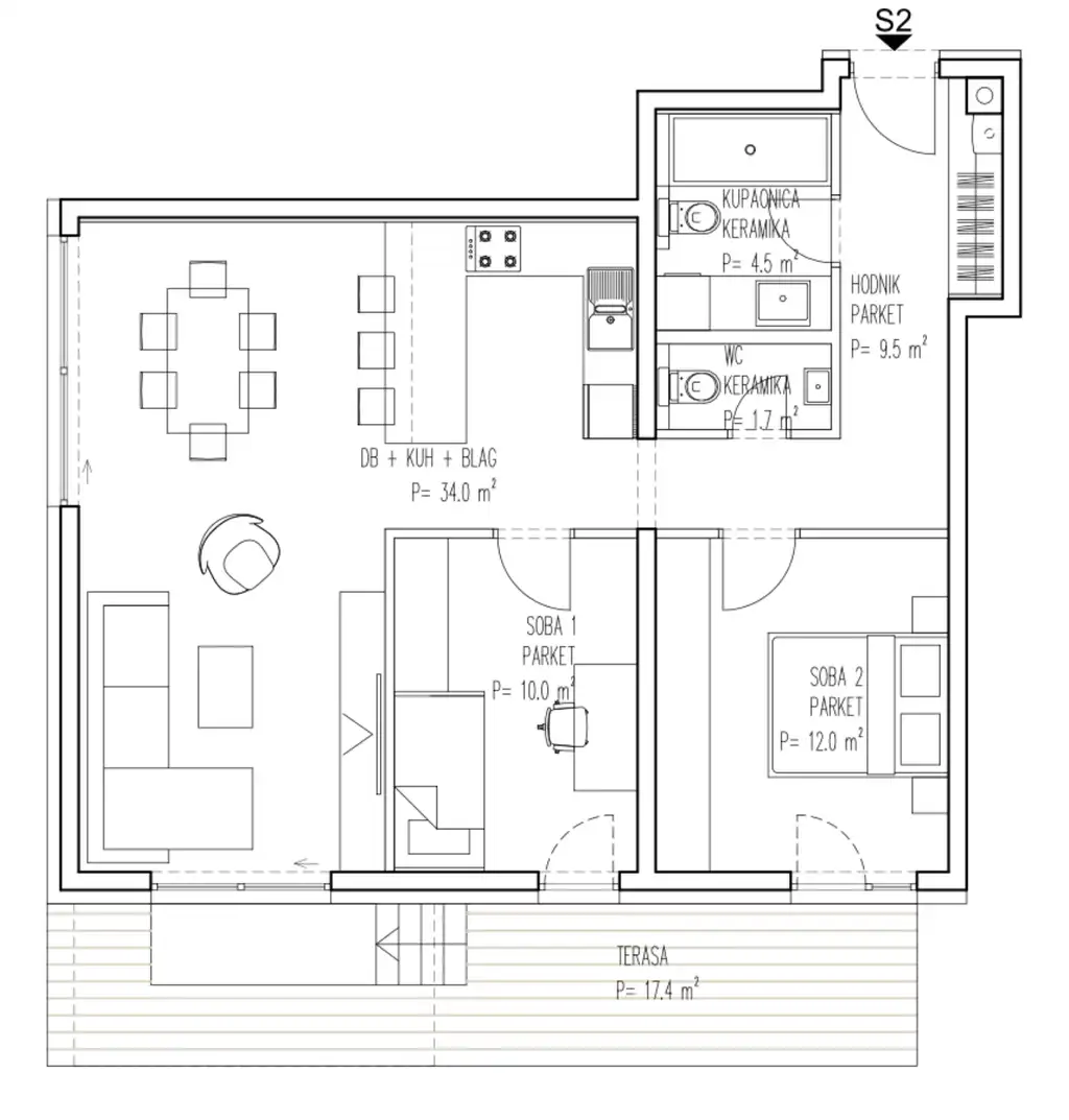 Zagreb, Brezovica – 2SS, stan 93,60 m² s vrtom, terasa, novogradnja