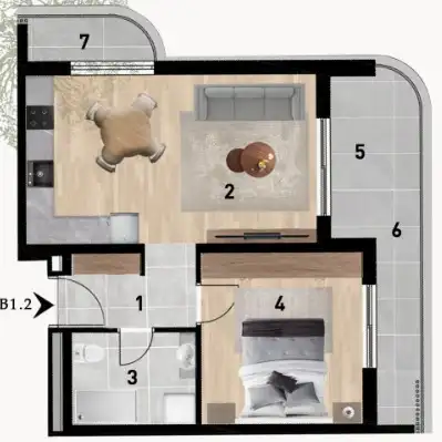 Zadar, Červené domy - Luxusní dvoupokojový byt 52 m2 novostavba
