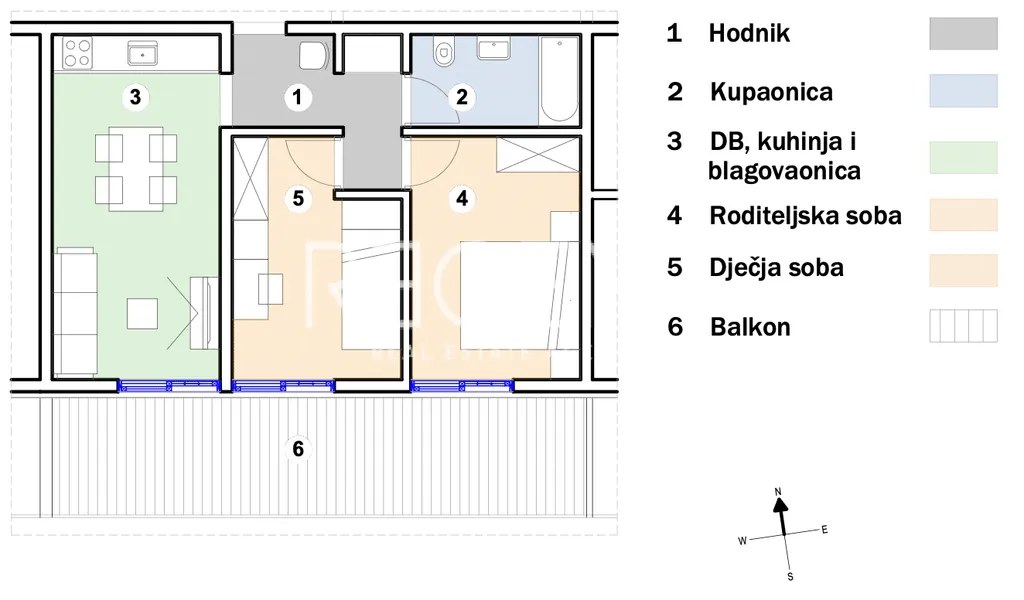 Split, Kila - Dvoupokojový byt s balkonem 57 m2 NOVÁ STAVBA