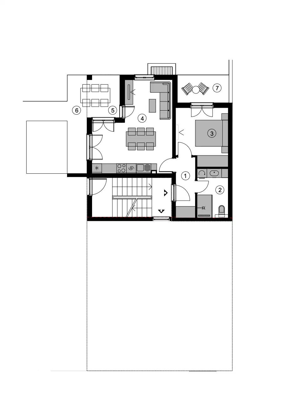 Podstrana, Strožanac - Jednosoban stan s terasom i prostranim vrtom