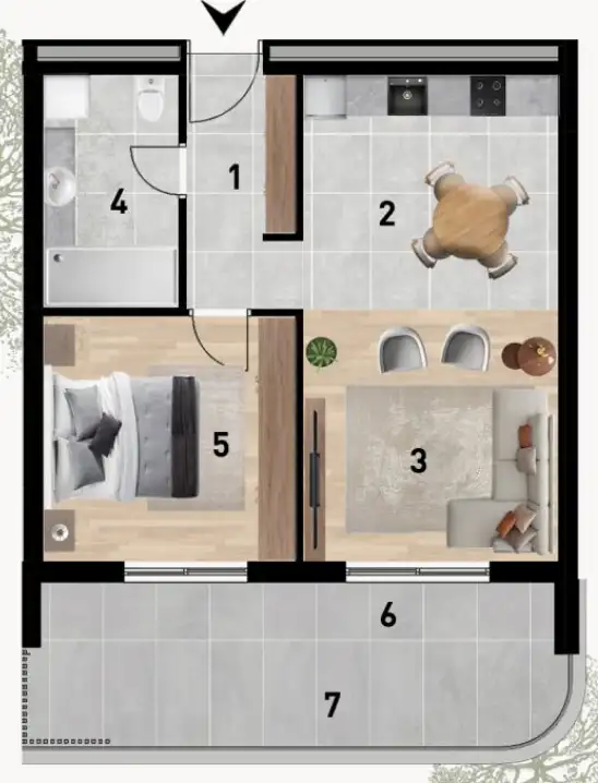Zadar, Crvene kuće - Luxusní dvoupokojový byt 63 m2 novostavba