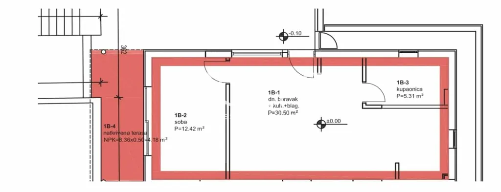 Brač, Sutivan - Byt 2+kk v bytovém komplexu 65,26 m2