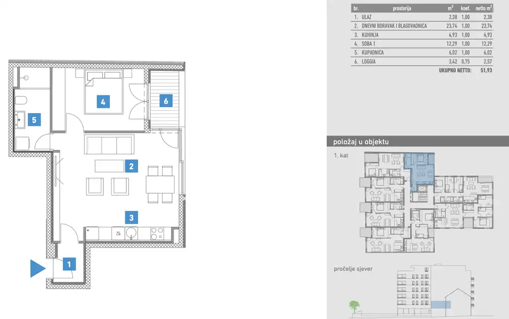 Zagreb, Trešnjevka - dvosoban stan u projektu novogradnje