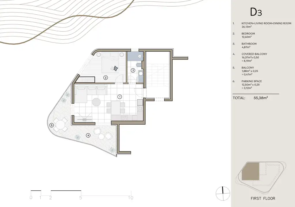 Rogoznica – dvosoban stan s prostranim balkonom