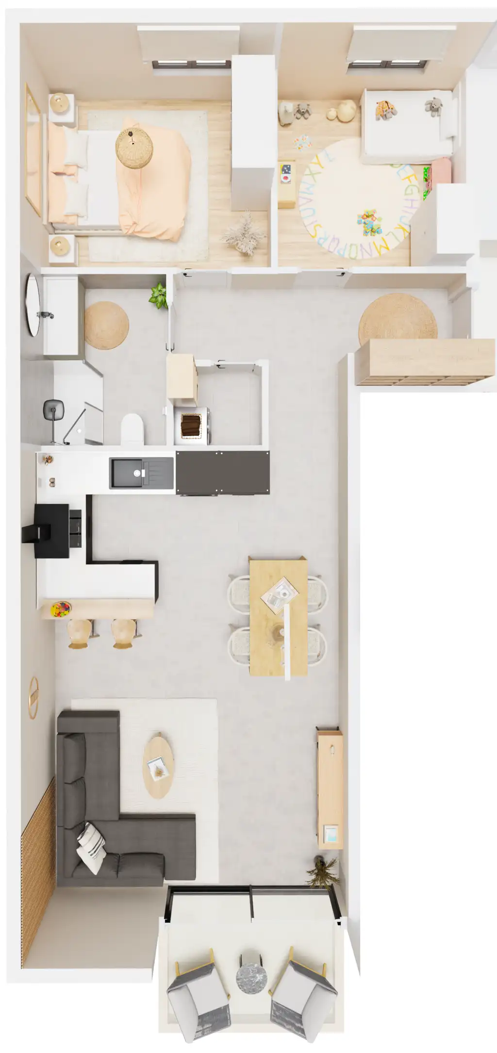 Vabriga – mieszkanie dwupokojowe z tarasem