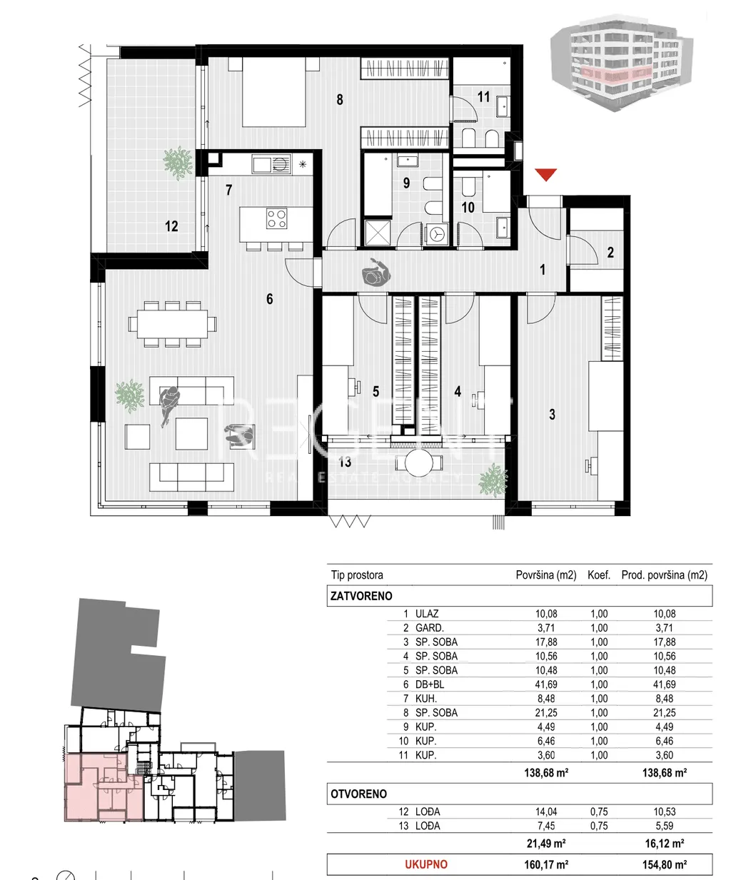 Zagreb, Novakova, Langov Trg - Fünf-Zimmer-Wohnung in einem urbanen Wohnneubau 154 m2