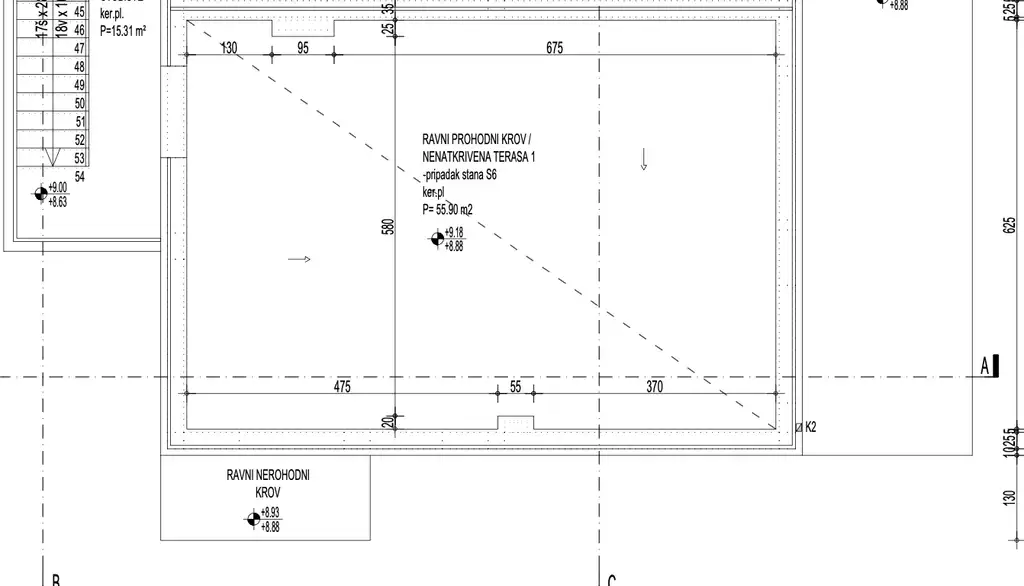 Marina, Poljica - Dvosoban stan s krovnom terasom modernoj novogradnji