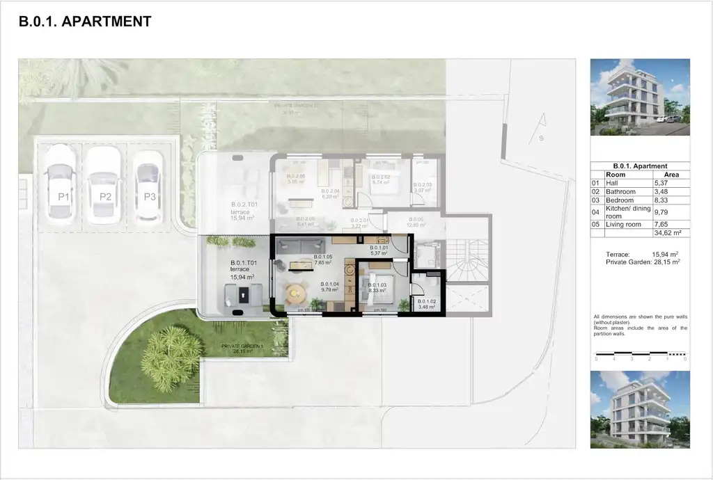 Trogir, Čiovo - Moderan jednosoban stan prvi red do mora