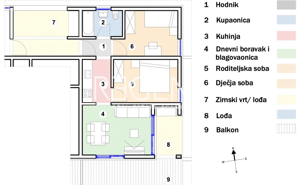 Split, Kila - Appartement de deux pièces avec balcon 61 m2 NOUVELLE CONSTRUCTION