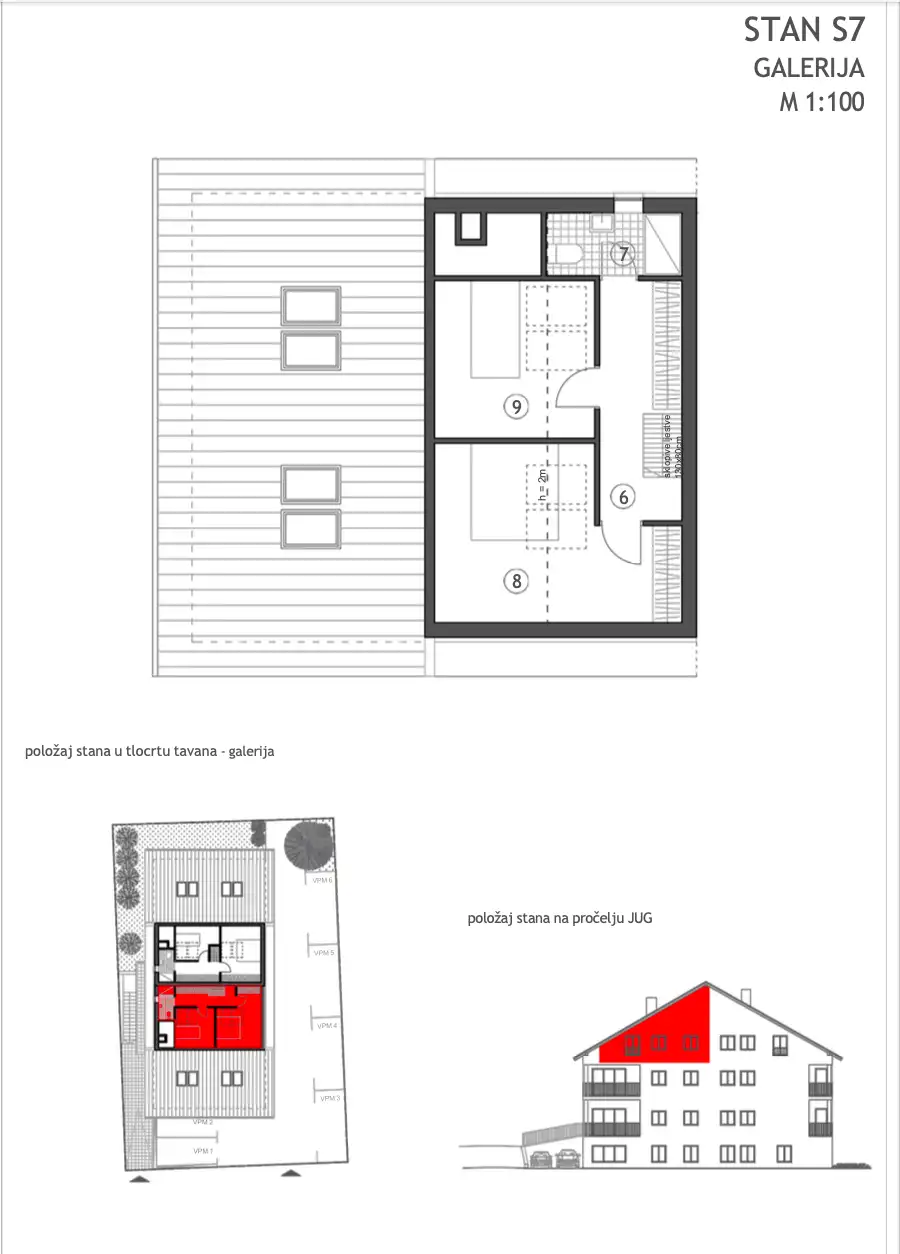 Záhřeb, Sesvete - Pětipokojový byt s galerií 90 m2