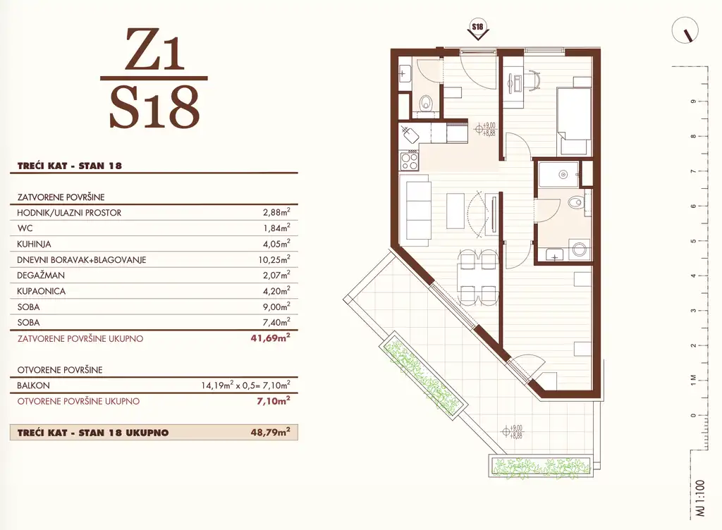 Split, Visoka - Two-bedroom apartment with a terrace and a loggia in a modern new building