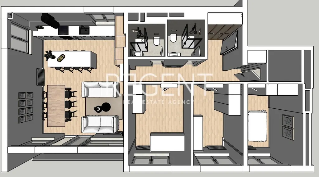 Záhřeb, ulice Heinzlova - Moderní byt 94m2 k pronájmu