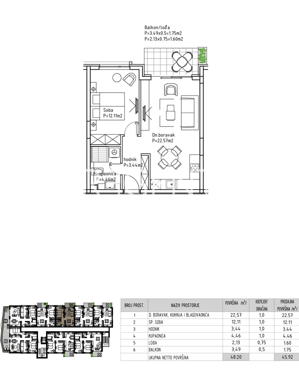 Makarska - Nowoczesne mieszkanie jednopokojowe 46 m2 NOWE BUDOWNICTWO