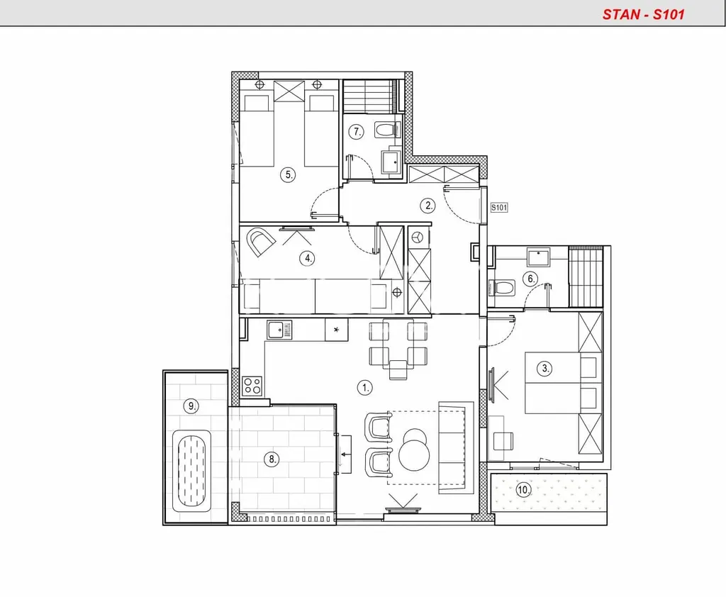 Zadar, Sukošan - Trosoban stan u novogradnji, 86 m2
