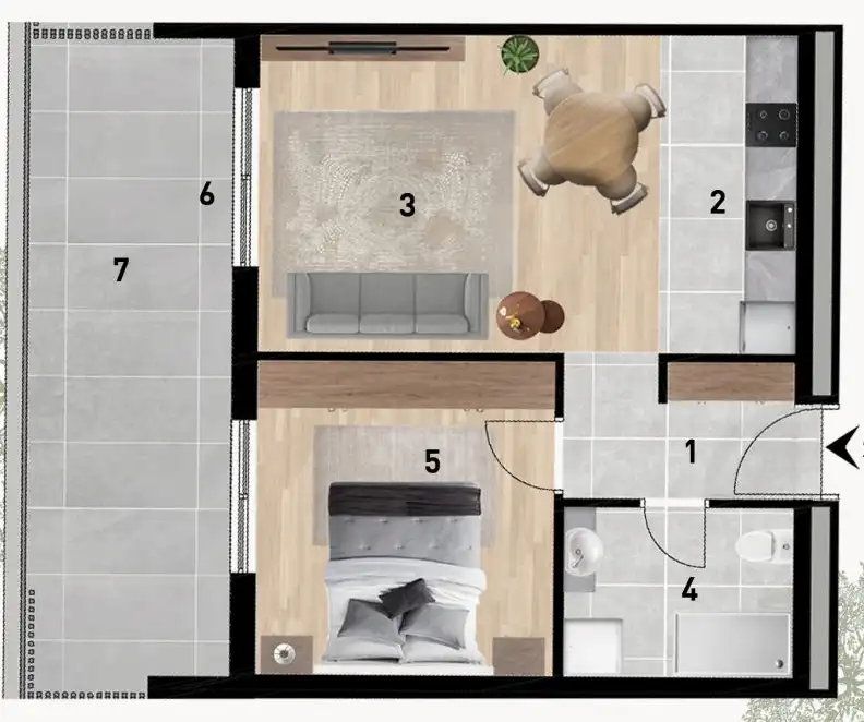 Zara, Case Rosse - Lussuoso appartamento con due camere da letto, 57 m2, nuova costruzione