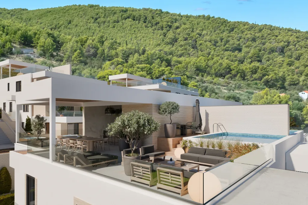 Trogir, Čiovo - Luksusowy kompleks apartamentowy z widokiem na morze