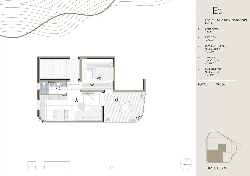 Rogoznica – dvosoban stan s natkrivenom terasom
