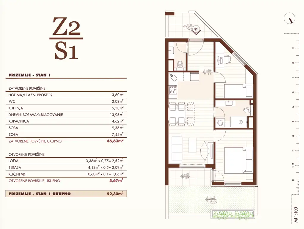 Split, Hohe Lage - Zweizimmerwohnung mit Terrasse und Loggia in einem modernen Neubau