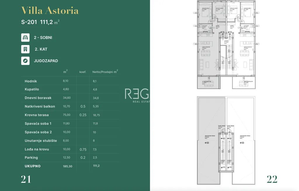 Zadar, Privlaka - Troizbový penthouse v obytnom komplexe blízko mora 111 m2, novostavba