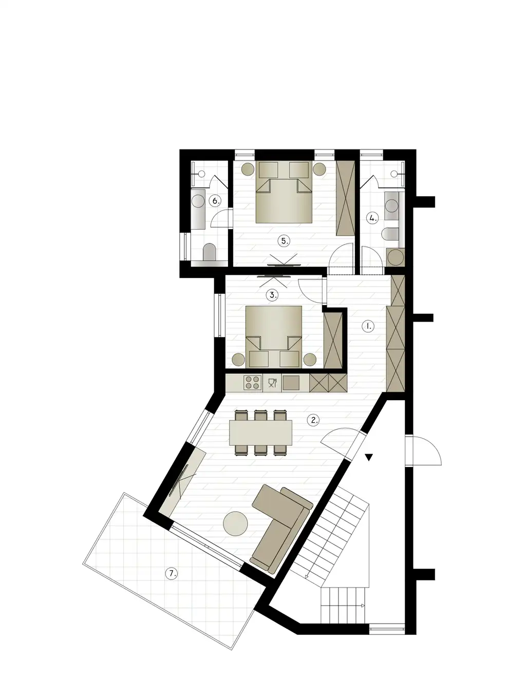 Hvar, Zavala - Two-bedroom apartment with a covered terrace