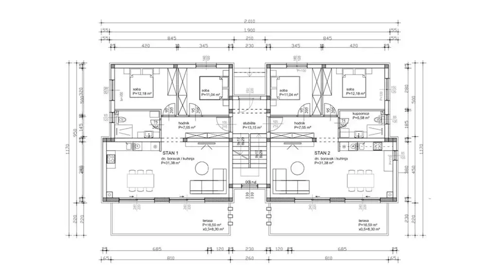 Zadar, Sukošan – třípokojový byt 82,63 m², novostavba