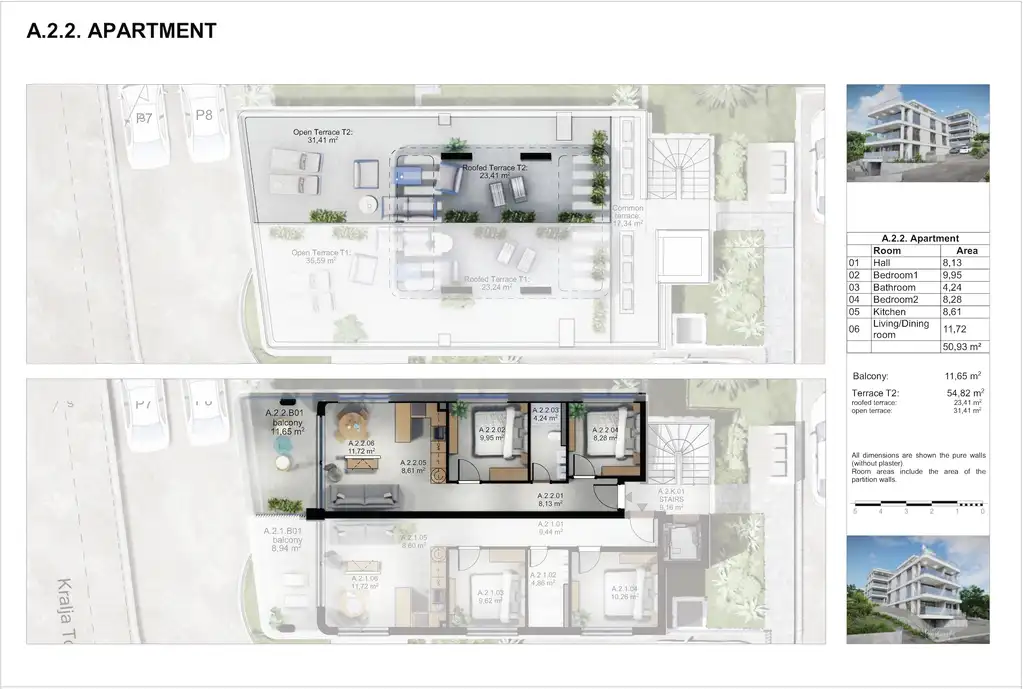 Trogir, Čiovo - Moderní dvoupokojový apartmán v první řadě u moře