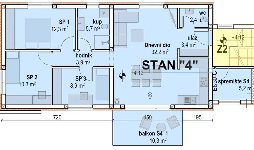 Istra, Vabriga - stan sa krovnom terasom