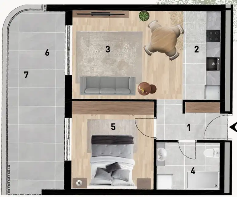 Zadar, Červené domy - Luxusní dvoupokojový byt 57 m2 novostavba