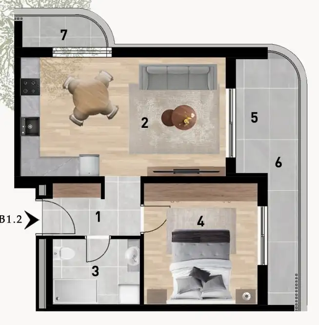 Zadar, Crvene kuće - Luxusní dvoupokojový byt 52 m2 novostavba